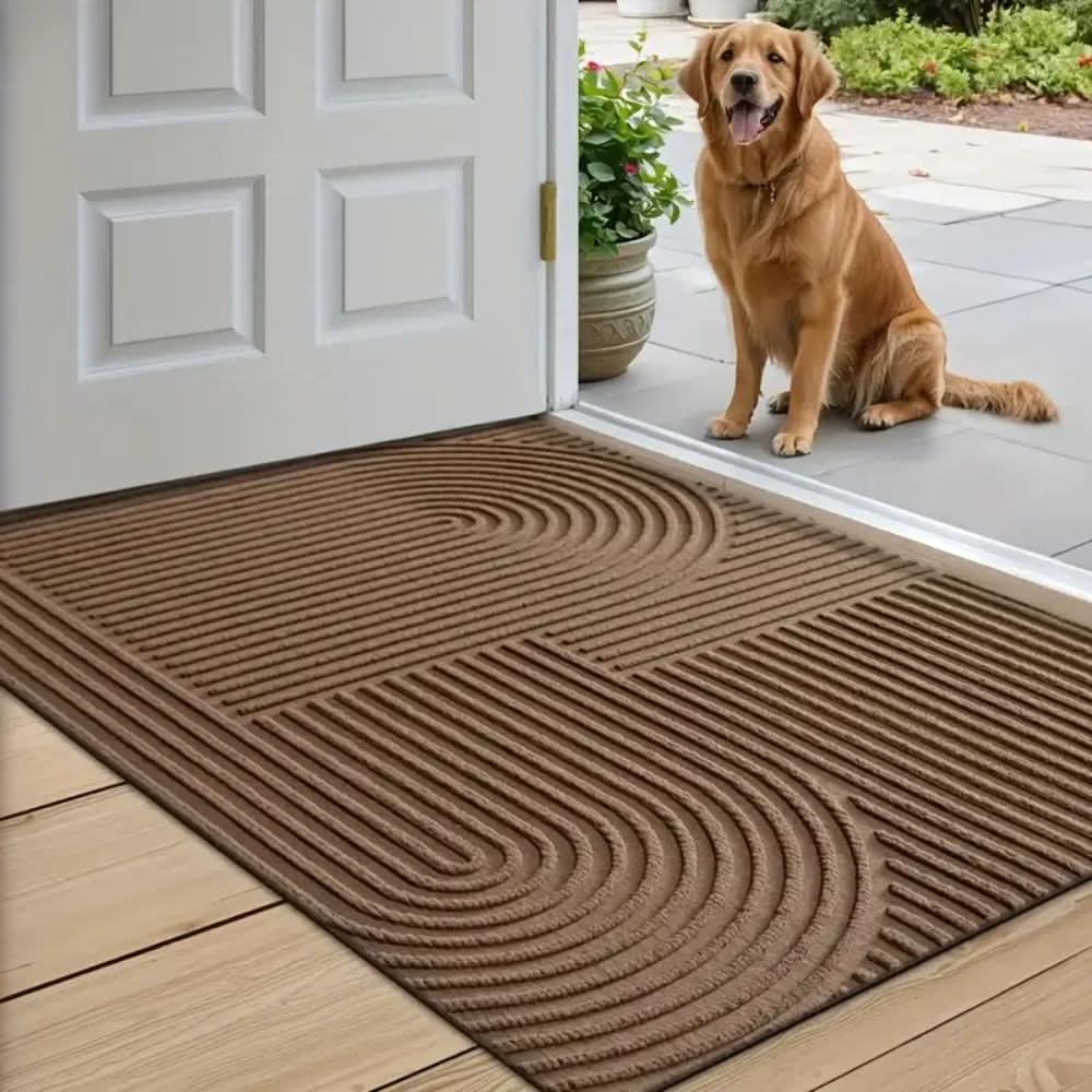 Absorbent And Washable Mat | Ribbed Arch Pattern Doormat