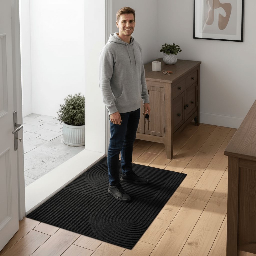 Absorbent And Washable Mat | Ribbed Arch Pattern Doormat