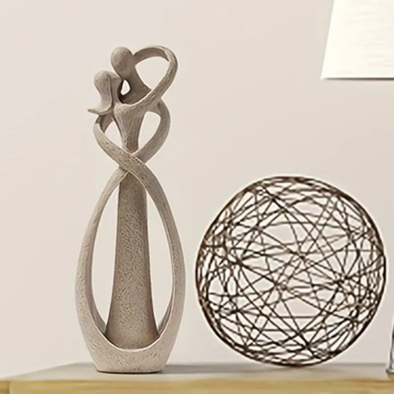 Abstract Figurine | Interlocking Couple, Textured Finish