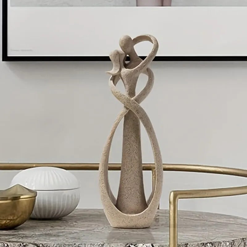 Abstract Figurine | Interlocking Couple, Textured Finish
