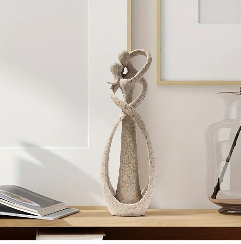 Abstract Figurine | Interlocking Couple, Textured Finish