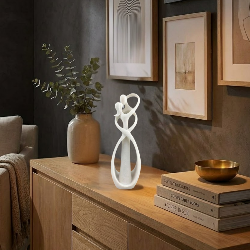 Abstract Figurine | Interlocking Couple, Textured Finish