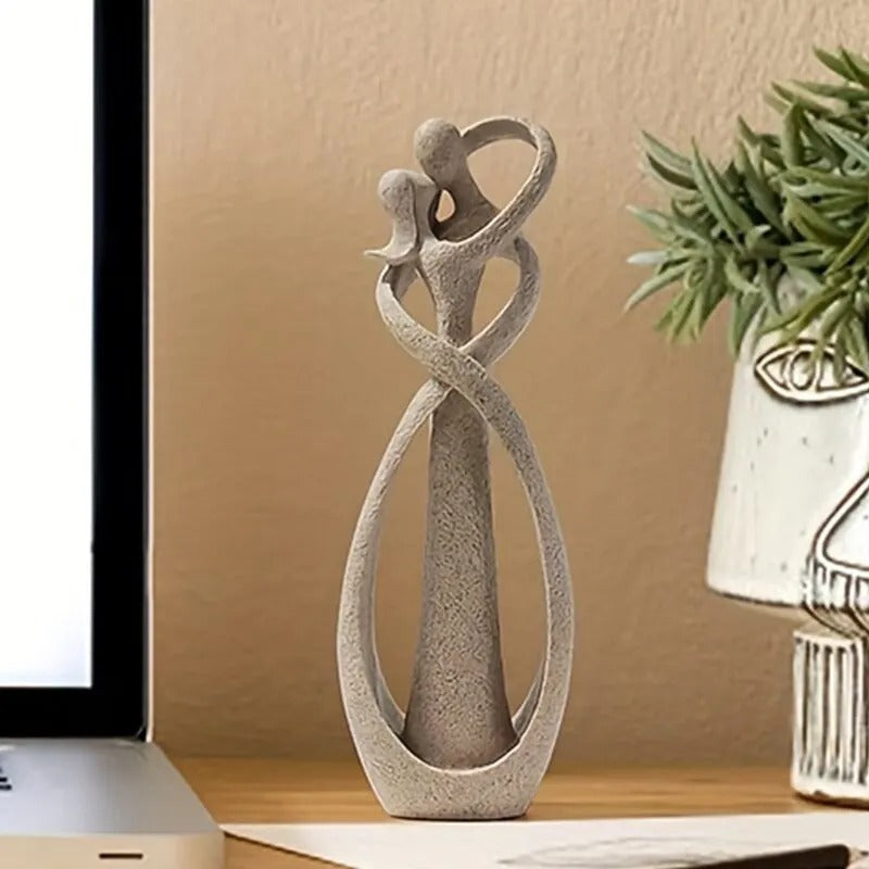 Abstract Figurine | Interlocking Couple, Textured Finish
