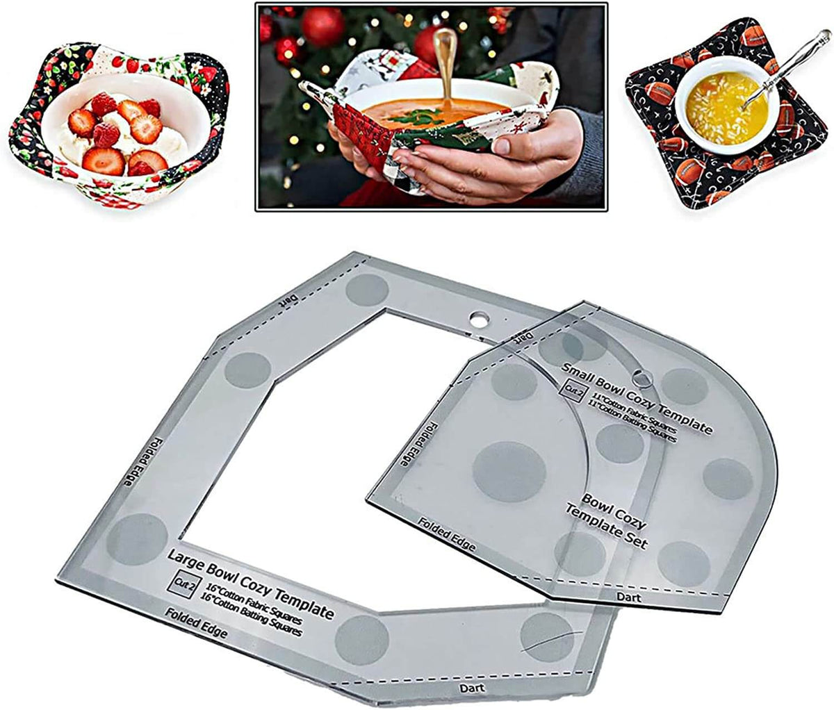 Acrylic Bowl Cover Sewing Templates | Large & Small Sizes in Types A, B, C | Fast, Microwave-Safe Reversible Covers