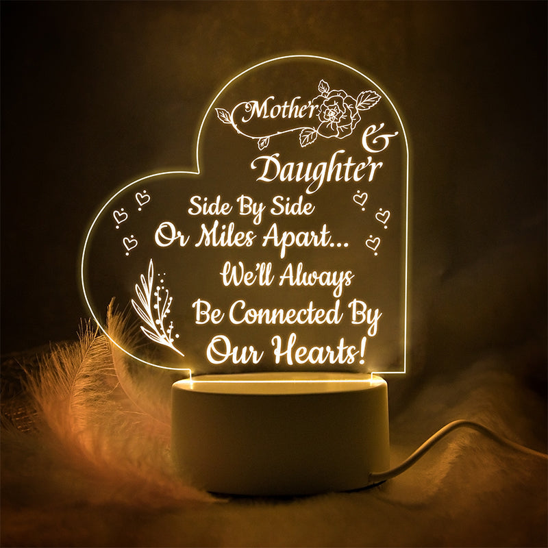 Acrylic Engraved Night Light | Remote Control, USB Charging & Soft Ambient Glow | Bedside Décor Gift for Women