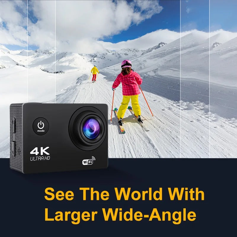 Action Camera Full HD 1080p | Waterproof to 30m with 140° Wide-Angle Lens | Complete Accessory Bundle Included