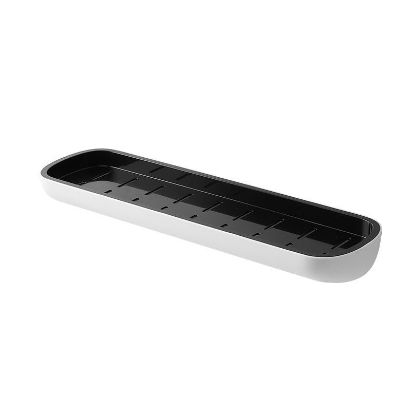 Adhesive Organiser Shelf PET Plastic | No-Drill Wall Mount with Guardrail | Waterproof Storage for Bathroom & Kitchen