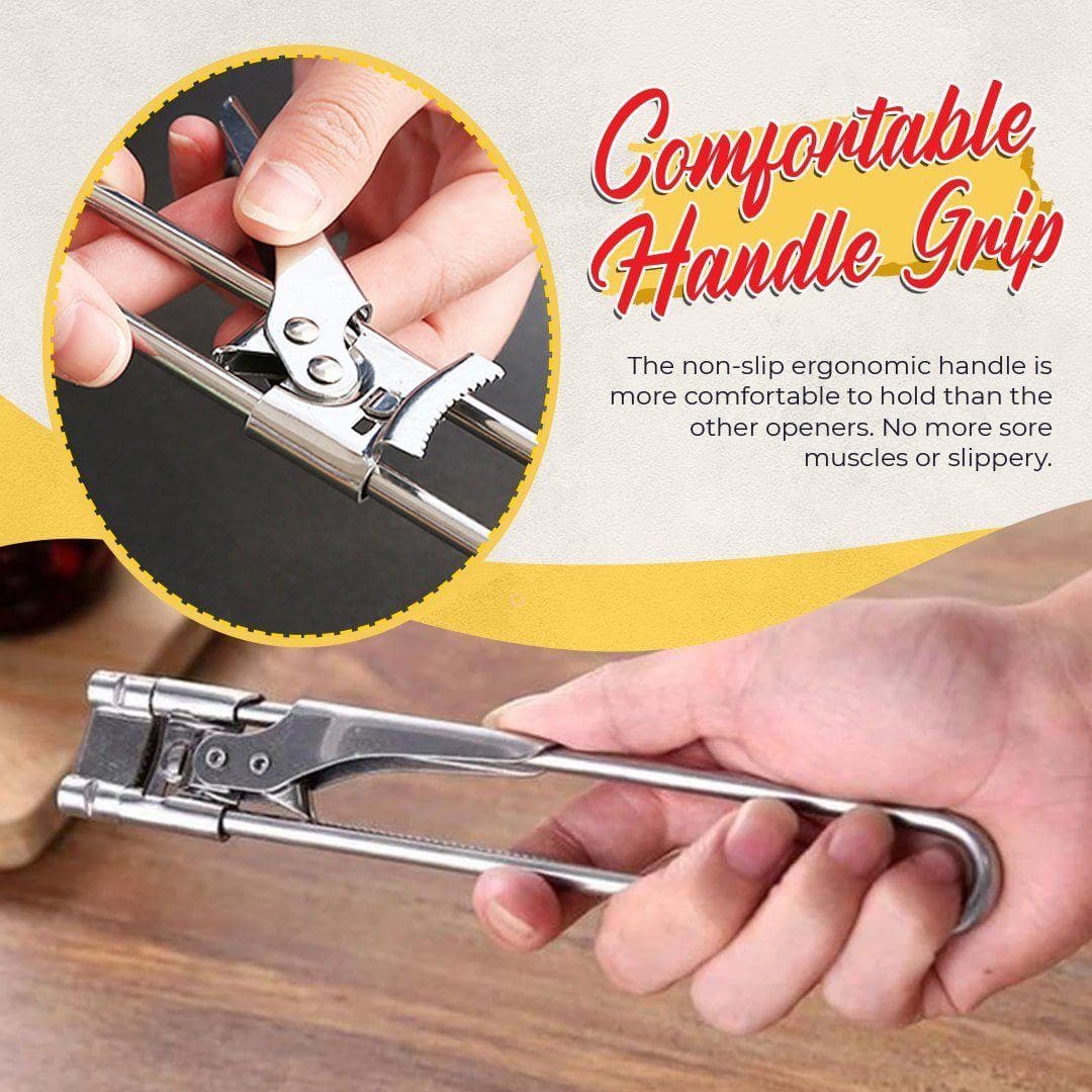 Adjustable Jar & Bottle Opener Stainless Steel | Adjustable Toothed Clamp Fits 0.5-11.2 cm Lids | Anti-Slip Secure Grip