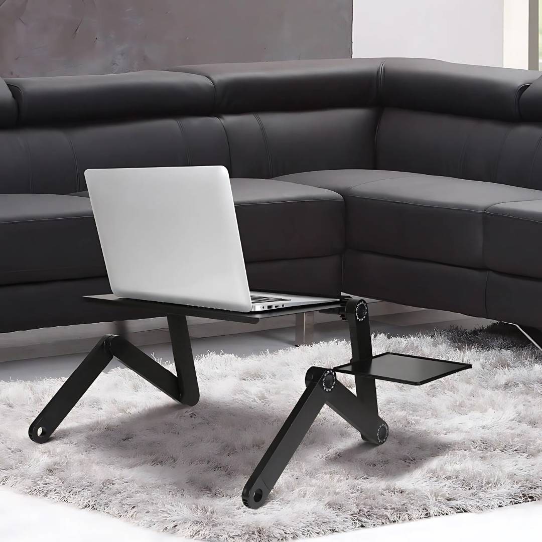 Adjustable Laptop Stand Aluminium Alloy | Cooling Vents & Foldable Design | Height & Angle Control for Desk, Bed, Sofa