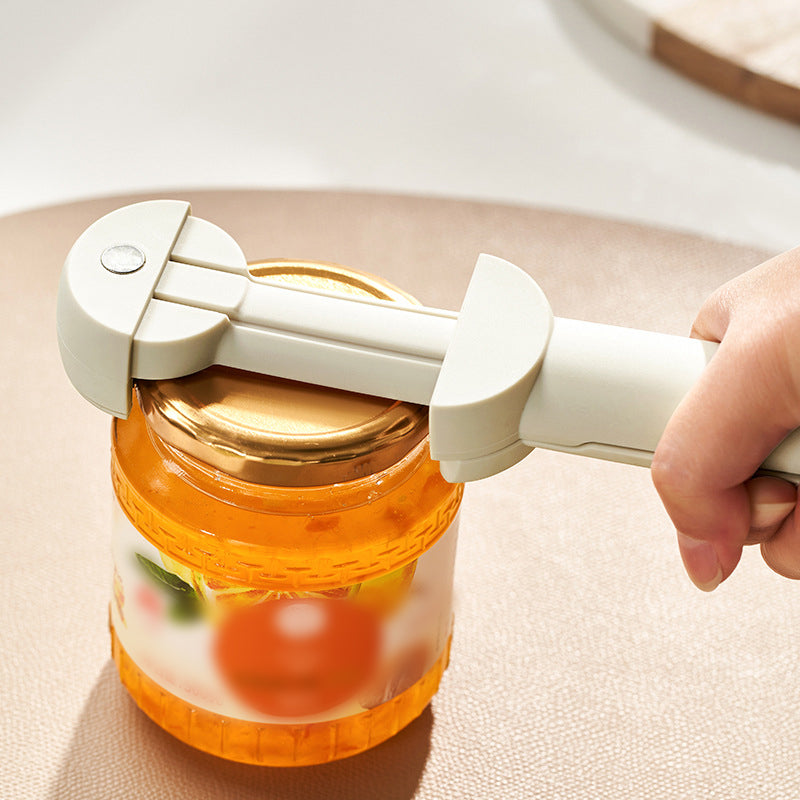 Adjustable Stainless Steel Jar and Bottle Opener | Fits Lids 2.5 to 9.5 cm | Serrated Grip Prevents Hand Strain