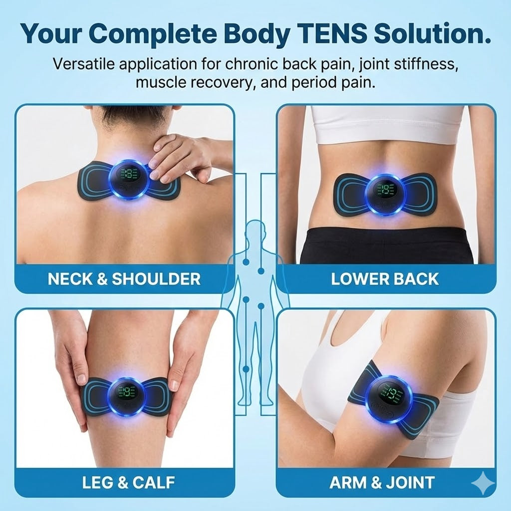 Advanced Wireless TENS Machine – Smart Drug-Free Pain Relief Device – 19 Intensity Levels & 8 Modes – Compact, Rechargeable & Effective Body Treatment 4