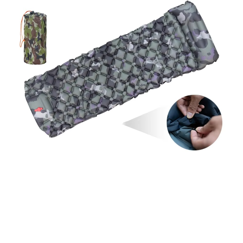 AdventureGear | Self Inflating Camping Sleeping Pad with Built-In Pillow - Lightweight Design