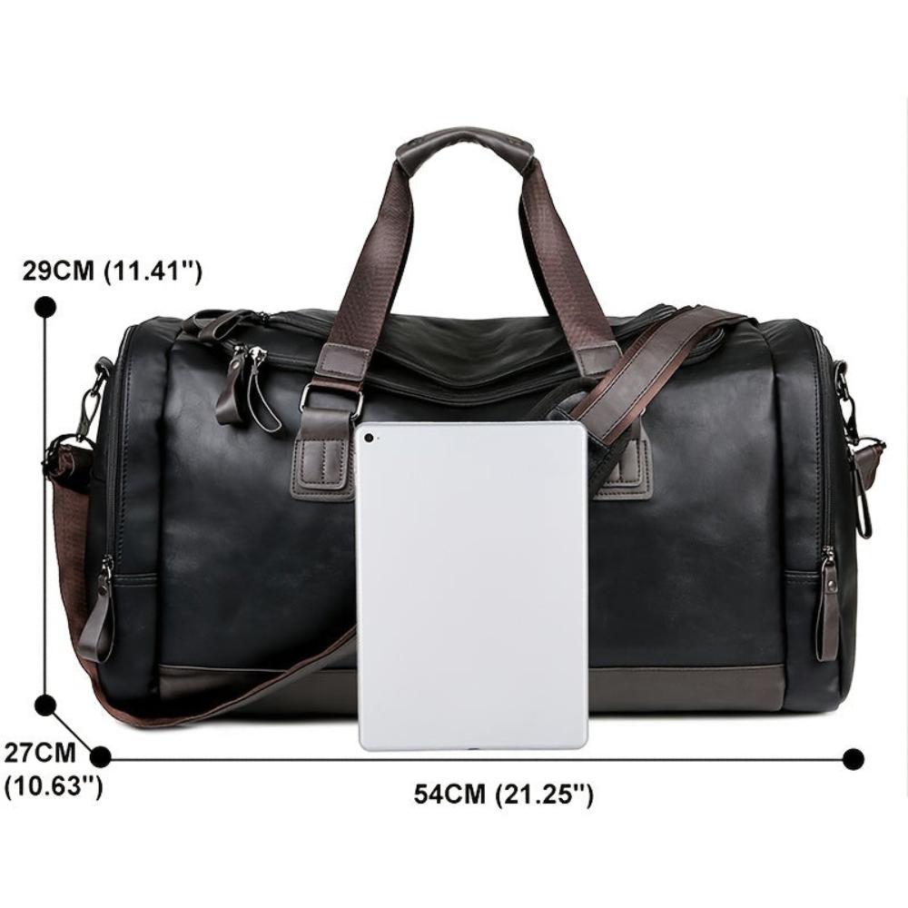 Aiden | Vegan Leather Duffle Bag – Large Capacity & Adjustable Strap