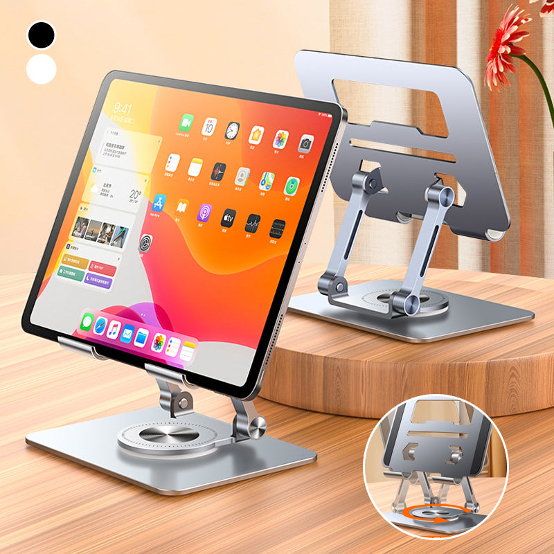 Aluminium Tablet Stand | 360° Rotating & Foldable Design | Adjustable Height for Tablets and Phones up to 12.9 Inches