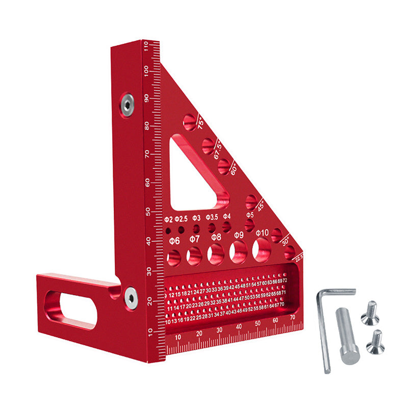 Aluminium Triangle Square Ruler | Laser-Engraved 45°/90° Scale | Rust-Resistant Alloy for Woodworking, DIY and Carpentry Projects