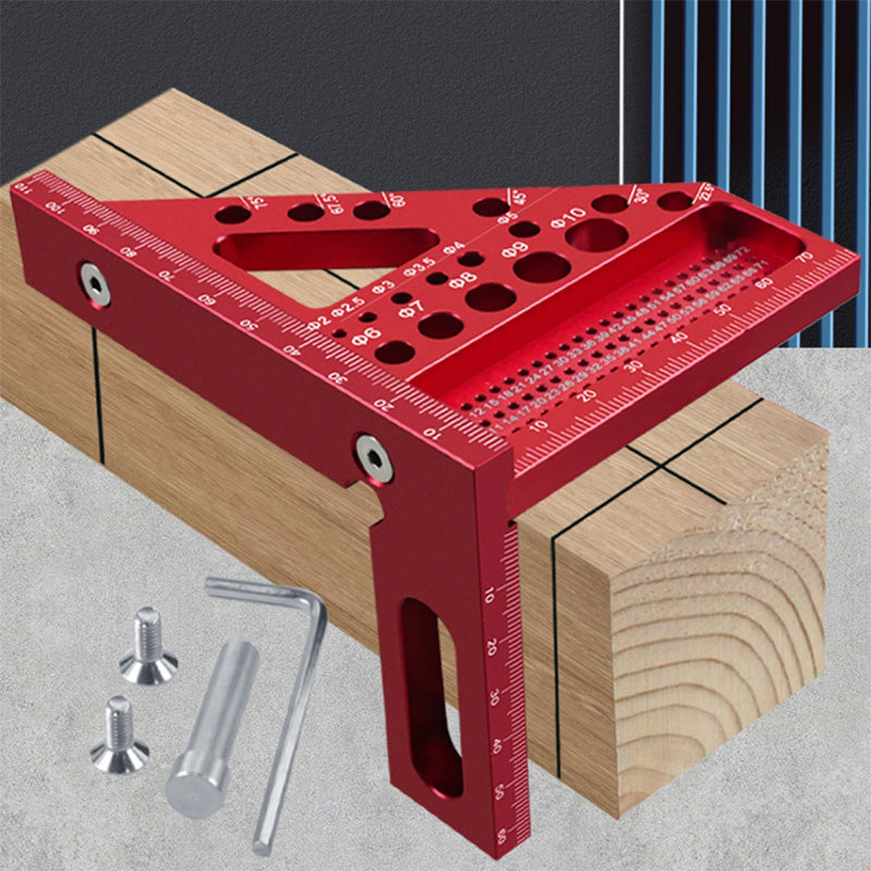 Aluminium Triangle Square Ruler | Laser-Engraved 45°/90° Scale | Rust-Resistant Alloy for Woodworking, DIY and Carpentry Projects
