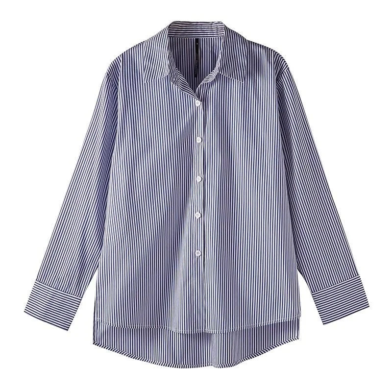 Alvara | Women's Blouse – Striped Button Down Long Sleeve Top 7