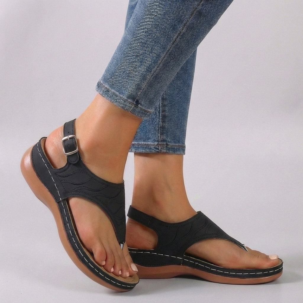 Amelia | Women's Sandals – Adjustable Ankle Strap Wedge Design