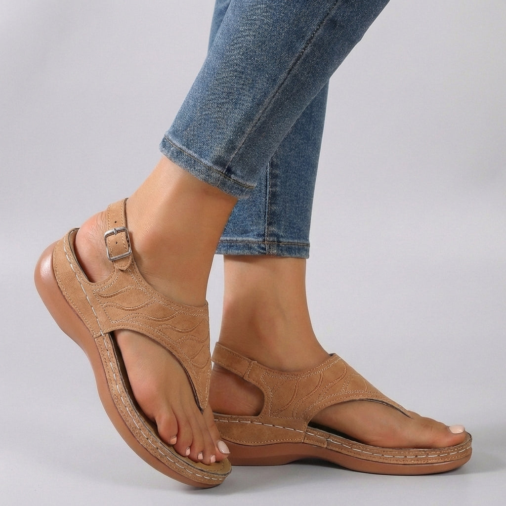 Amelia | Women's Sandals – Adjustable Ankle Strap Wedge Design