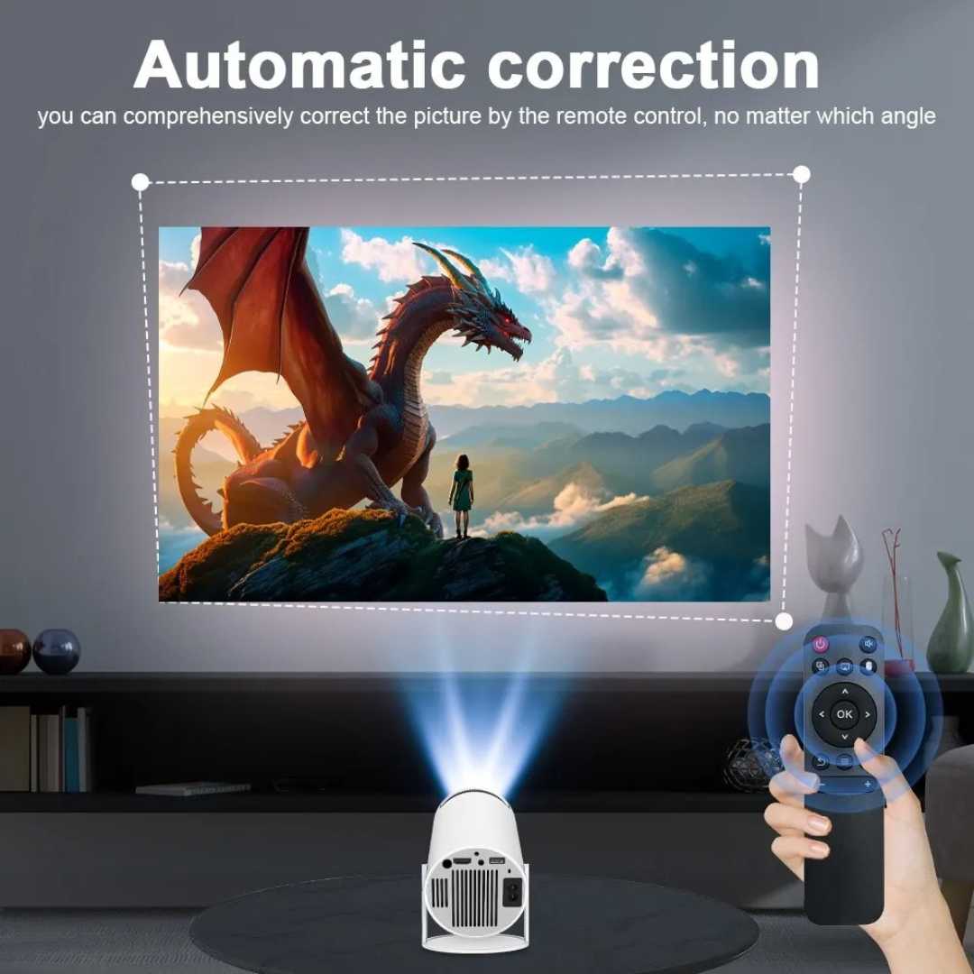 Android 11 Projector with Dual Wifi6 | 8000 Lumens, Auto Keystone Correction | Supports 4K Input, 200-Inch Screen