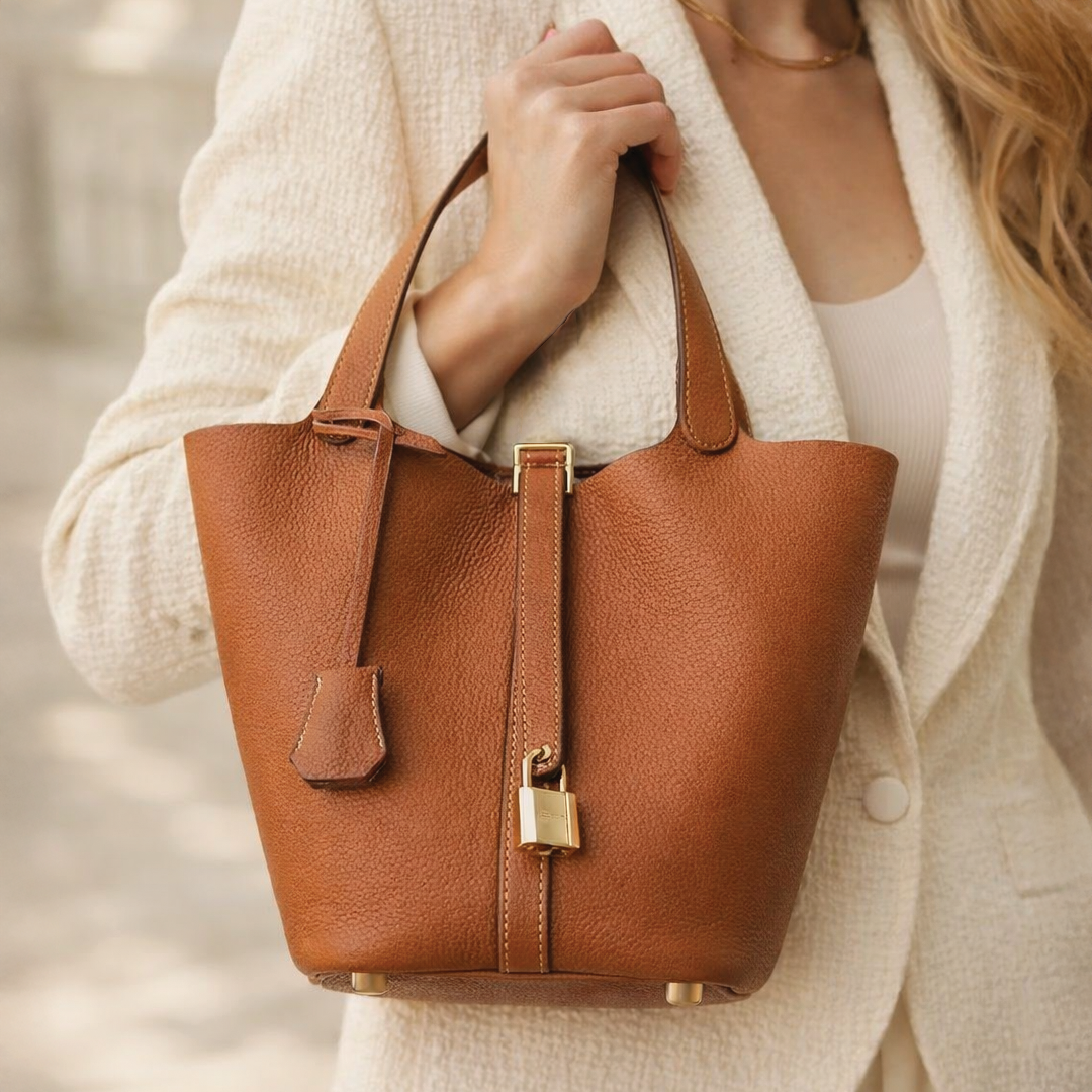 Ann | Faux Leather Tote Bag – Medium Size With Structured Design