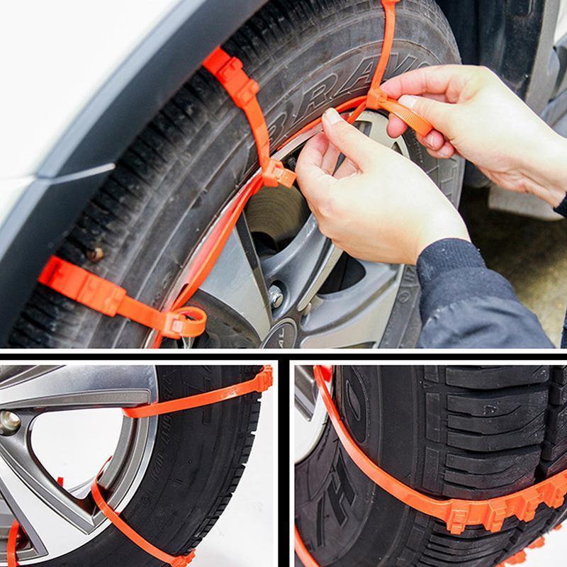 Anti-Skid Tyre Chains TPU | Fits Tyre Widths 195-295mm | Flexible, Cold-Resistant to -35C for Snow, Mud and Ice