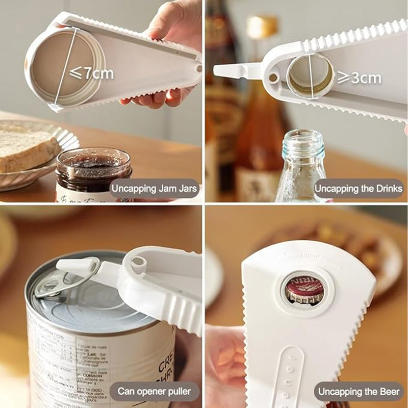Anti-Slip Jar Opener Plastic | Rubber Teeth Grip Fits 3 Jar Sizes | Easy Opening for Weak Hands, Wet Hands, Seniors & Kids