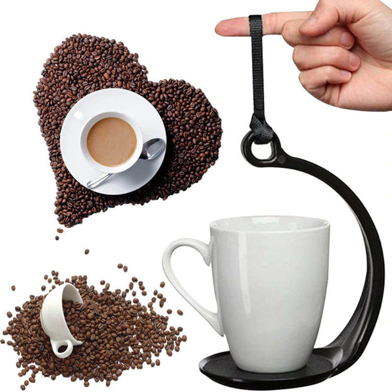 Anti-Spill Mug Holder, PP Plastic | 360-Degree Swinging Cup Tray | Carry Hot or Cold Drinks Spill-Free with One Finger
