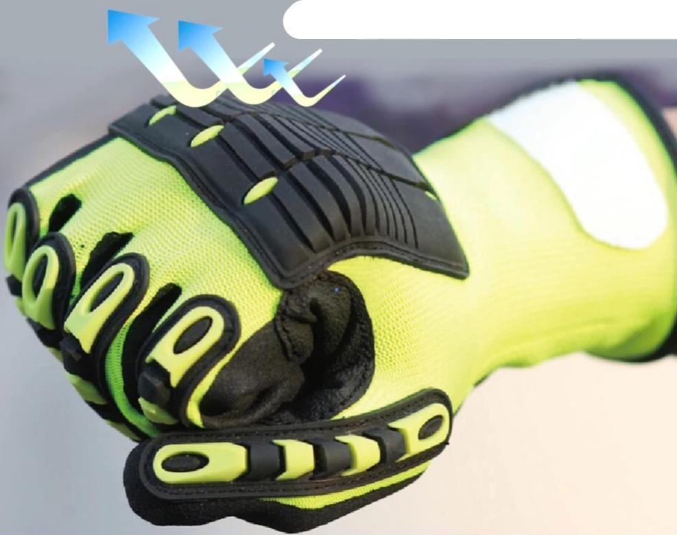 Anti-Vibration Work Gloves with TPR Shock Absorption | Breathable Nitrile Palm, Seamless Fit | CE Certified Impact Protection
