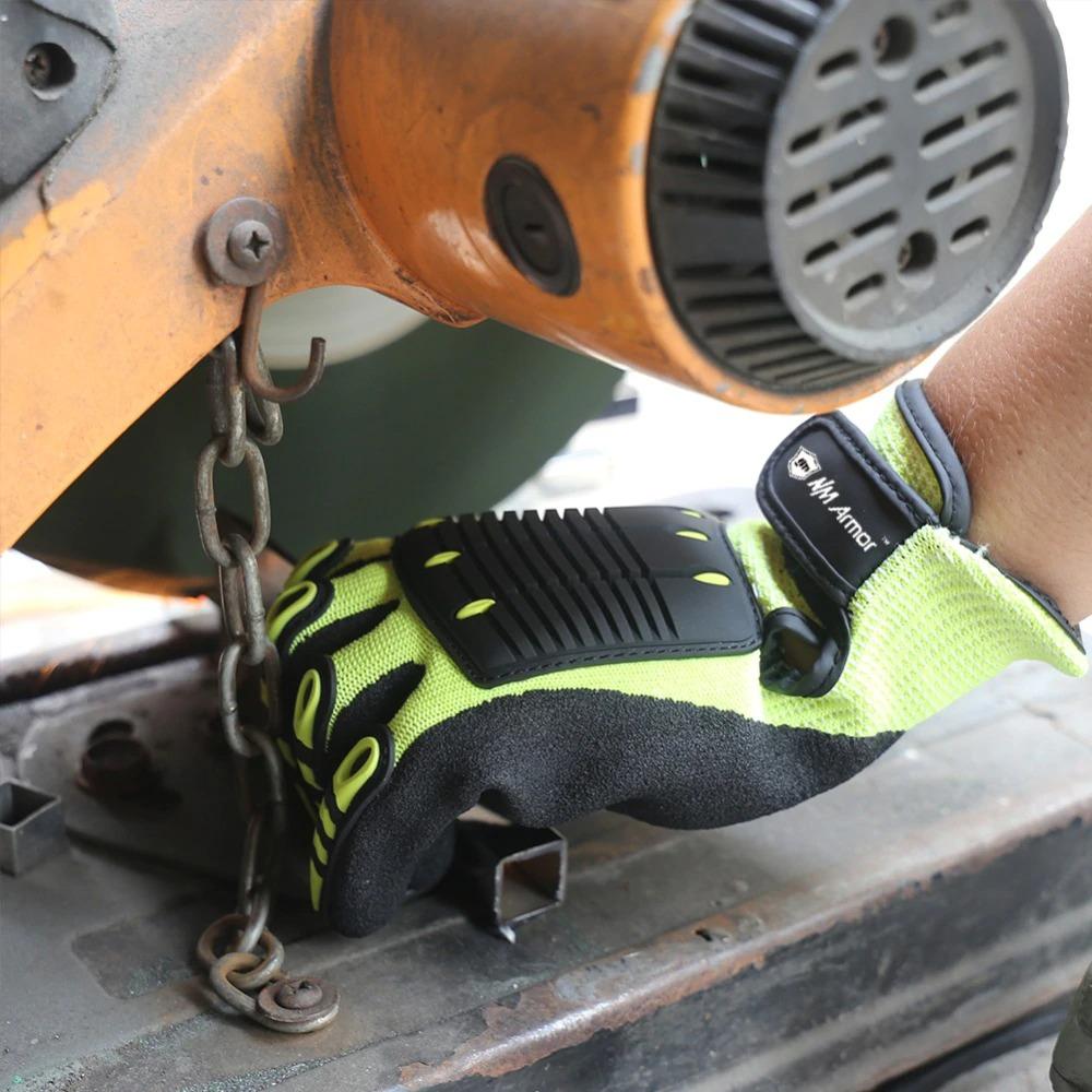 Anti-Vibration Work Gloves with TPR Shock Absorption | Breathable Nitrile Palm, Seamless Fit | CE Certified Impact Protection