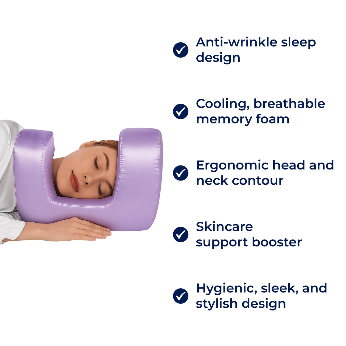 Anti-Wrinkle Beauty Pillow for Side & Back Sleepers | Cooling Memory Foam | Reduces Sleep Lines & Shoulder Pain