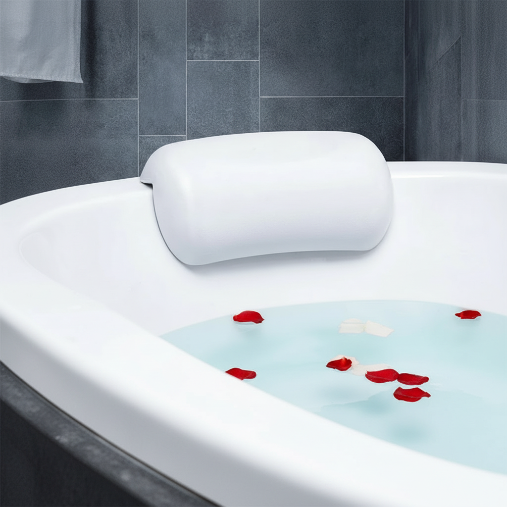 Bath Pillow Water-Repellent Foam | Ergonomic Neck & Shoulder Support | Non-Slip, Quick-Dry, Wipe-Clean Comfort for Bathtub 4