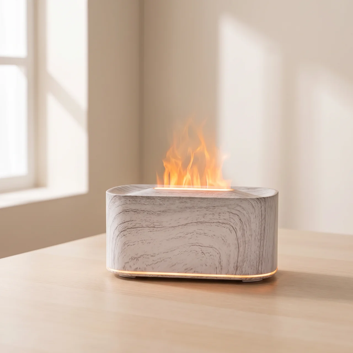 Aromatherapy Diffuser | Amber Flame Effect, Under Base Glow