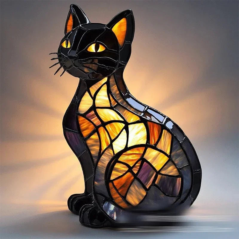 Artistic Stained Cat Table Lamp 1