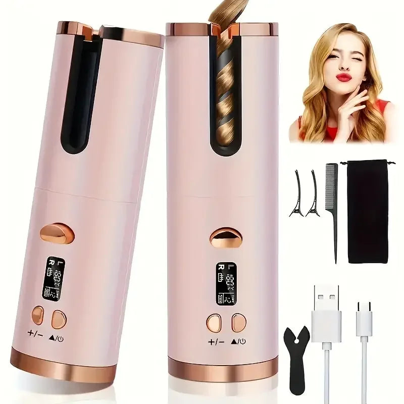 Automatic Hair Curler | Cordless Rechargeable Curling Iron