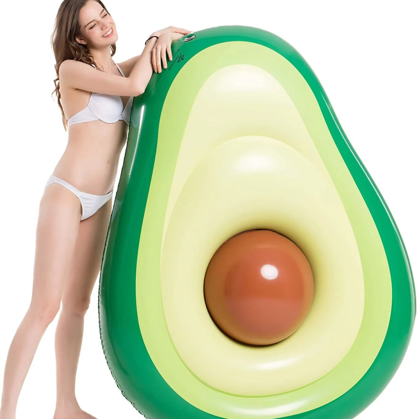 Avocado Pool Float | Inflatable Design With Detachable Ball