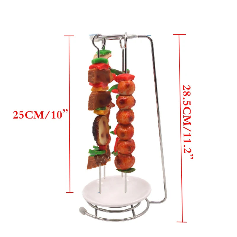 BBQ Skewers | Hanging Arm Stand, Dipping Pot Well Base