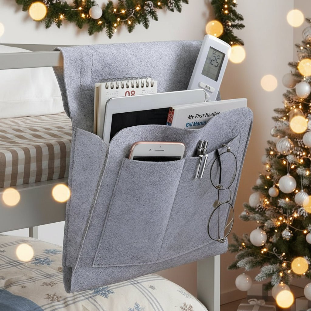 BED HUT – Felt Organizer with Cable Opening for the Bed 0