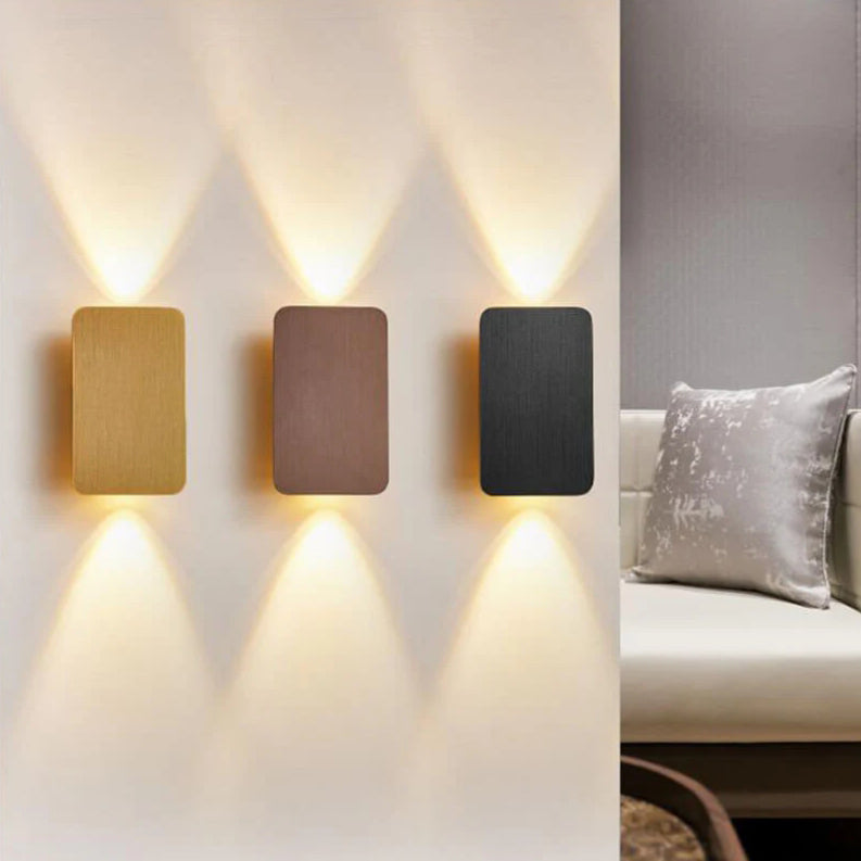 Nordic Minimalist Glass Rectangular LED Wall Sconce Light 2-light Lasson Living
