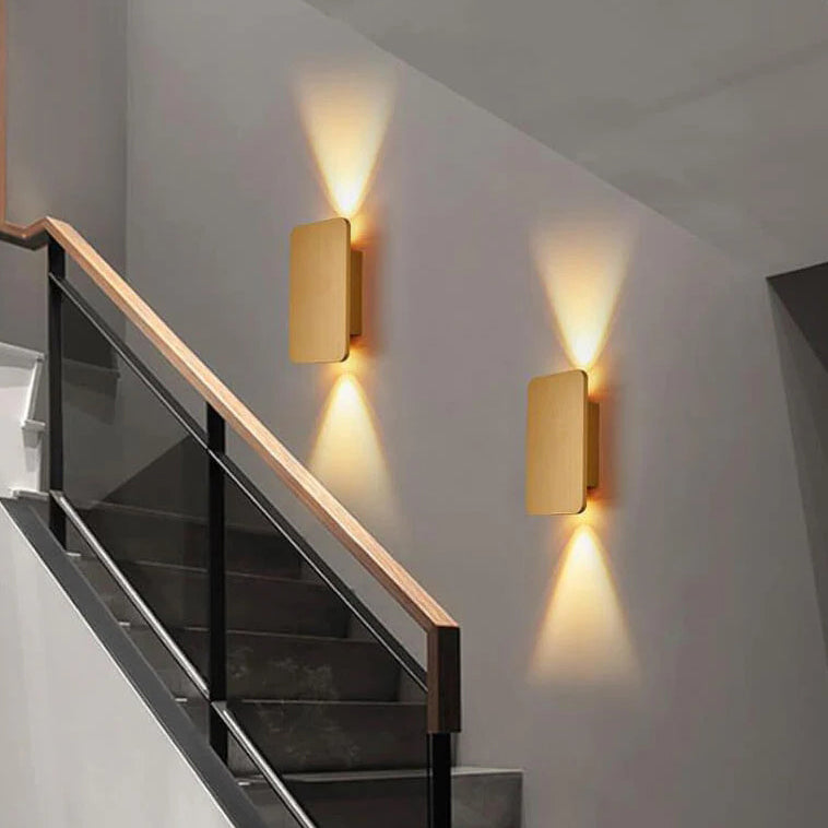 Nordic Minimalist Glass Rectangular LED Wall Sconce Light 2-light Lasson Living
