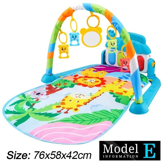 Baby Activity Gym Piano Play Mat | Crawling Blanket with Pedals & Hanging Toys | Music & Motor Skill Development