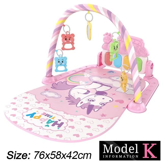 Baby Activity Gym Piano Play Mat | Crawling Blanket with Pedals & Hanging Toys | Music & Motor Skill Development