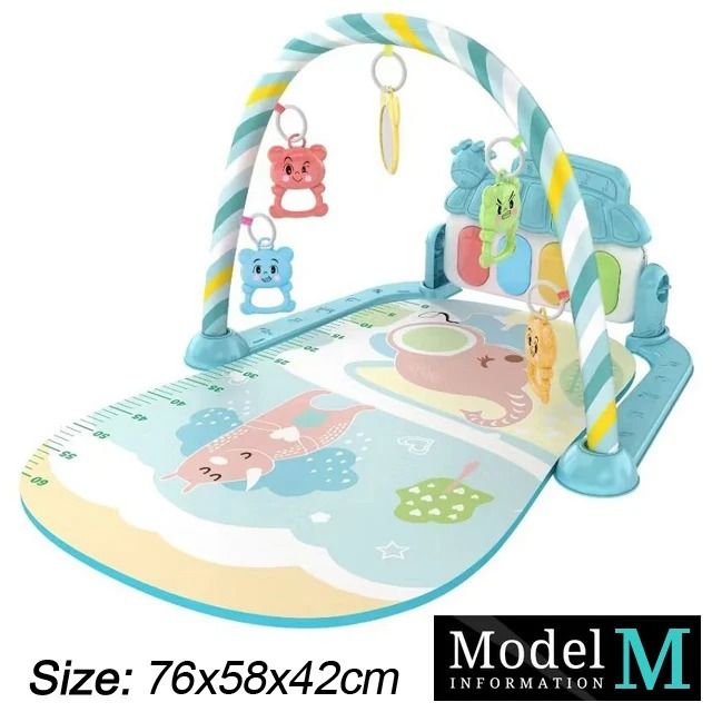 Baby Activity Gym Piano Play Mat | Crawling Blanket with Pedals & Hanging Toys | Music & Motor Skill Development