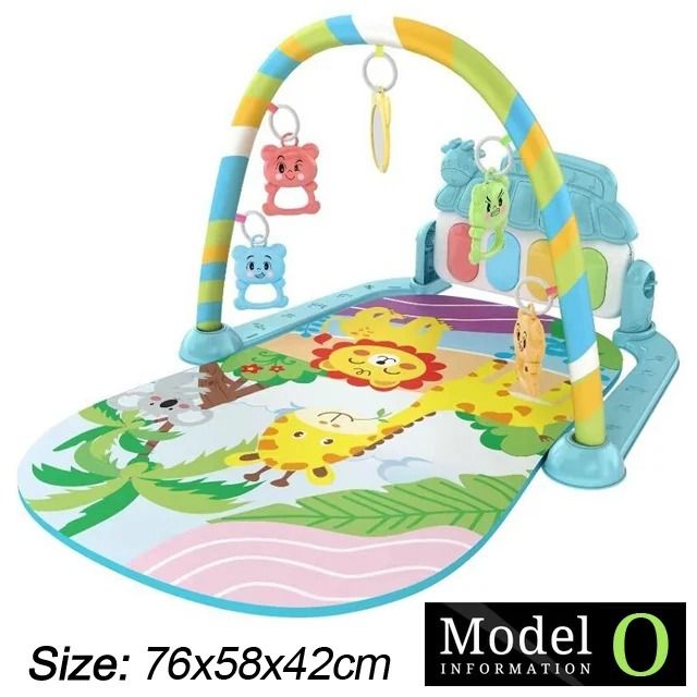 Baby Activity Gym Piano Play Mat | Crawling Blanket with Pedals & Hanging Toys | Music & Motor Skill Development