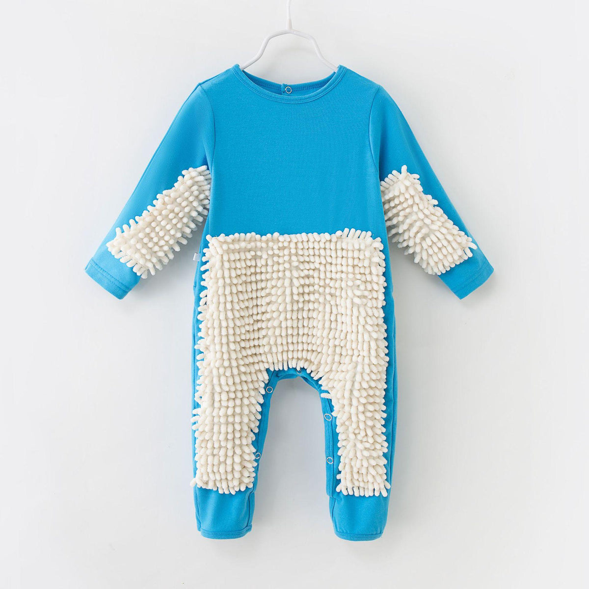 Baby Mop Romper Cotton Blend | Dual-Function Cleaning Playwear | Soft, Absorbent, Machine Washable, Easy On/Off