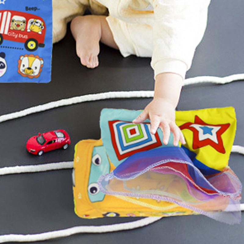 Baby Sensory Crinkle Tissue Box Toy | Soft Cotton with Colourful Scarves | Supports Fine Motor Skills Development