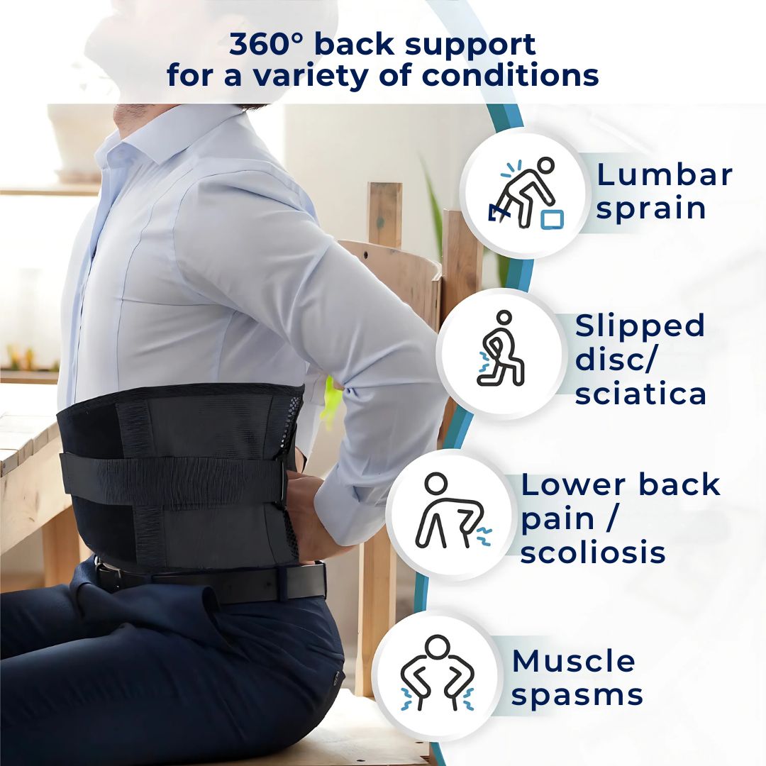 Back Support Belt for Women | Adjustable Lumbar Compression Straps | Breathable Posture Support for Full Mobility 2