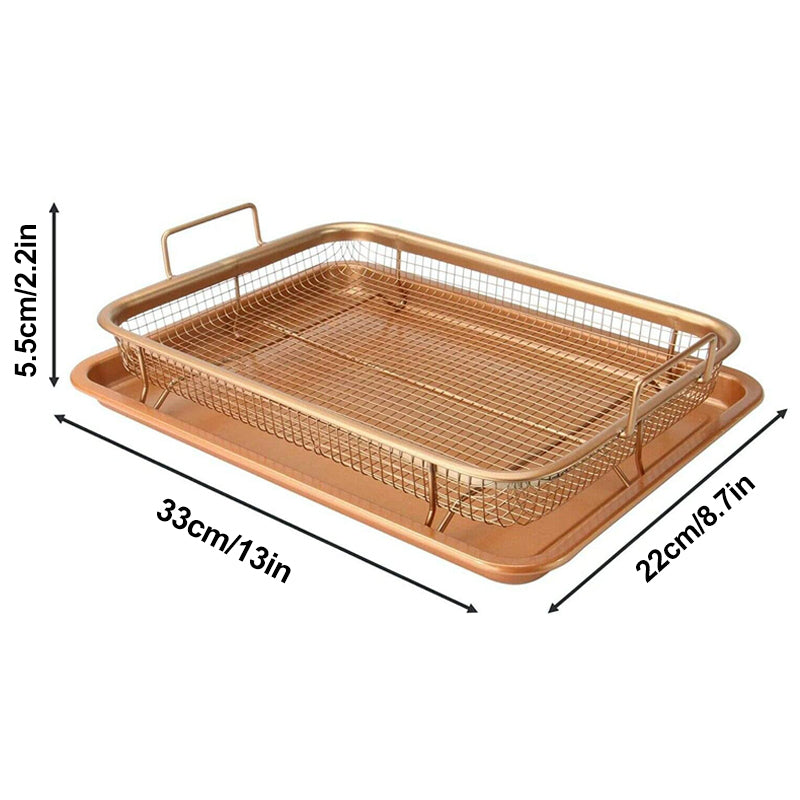 Baking Tray | Raised Drop-In Mesh Basket, Side Handles