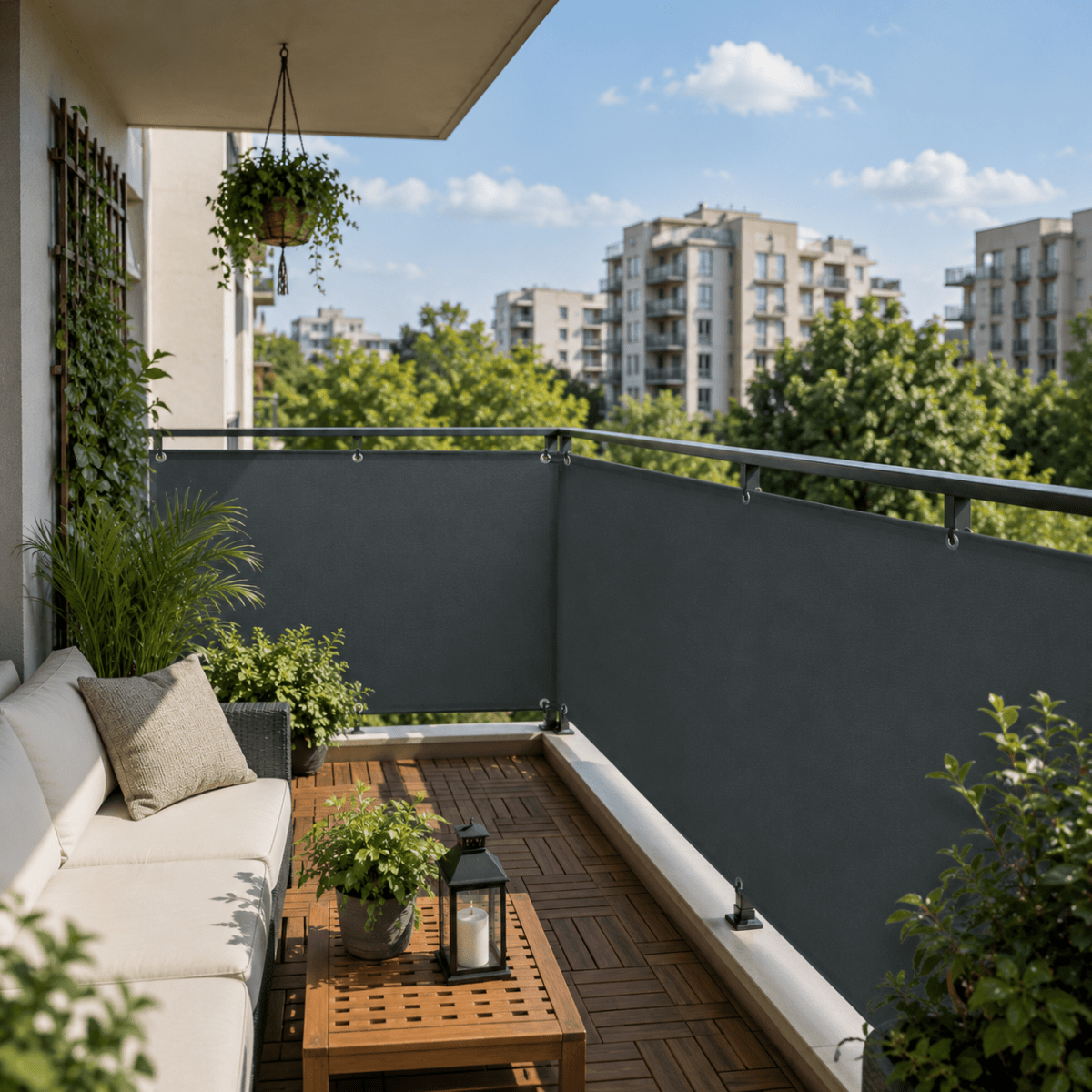 Balcony Privacy Screen | Weatherproof Fabric Fence Cover