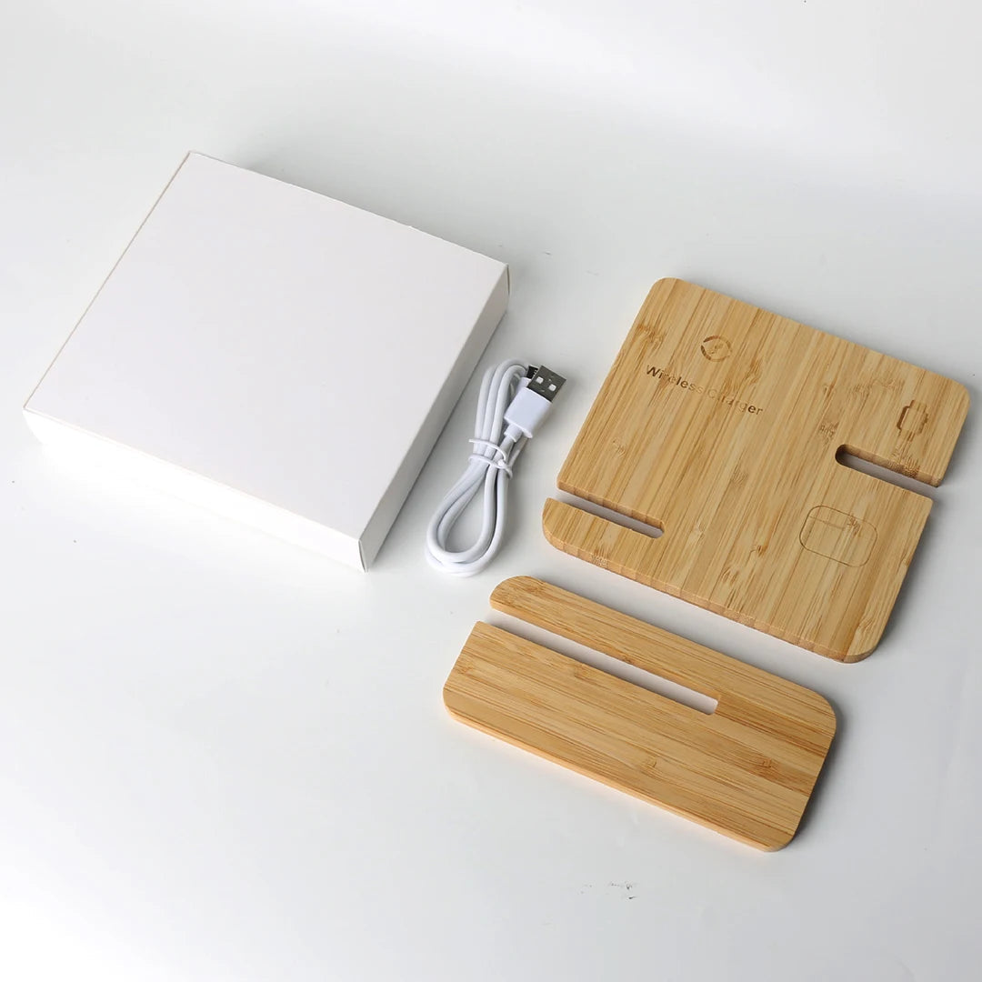 Bamboo Wireless Charging Station 3 in 1 stand - iPhone, iWatch, AirPods 0
